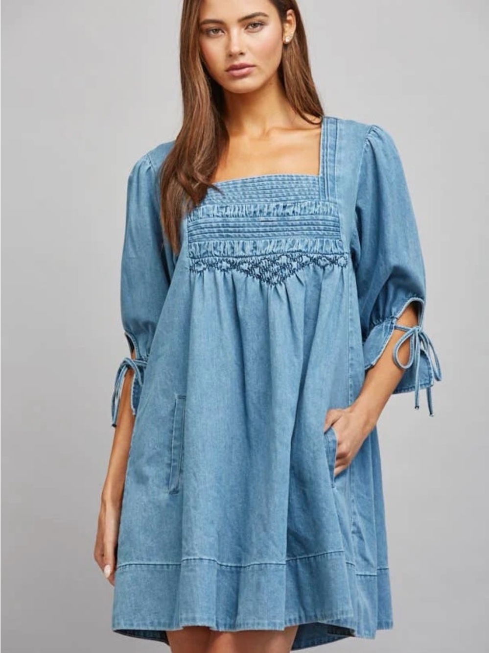Free People Sonora Denim Mini Dress - Picture 2 of 9